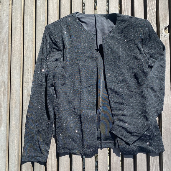 Evening sparkle shell top with matching jacket - Picture 1 of 3